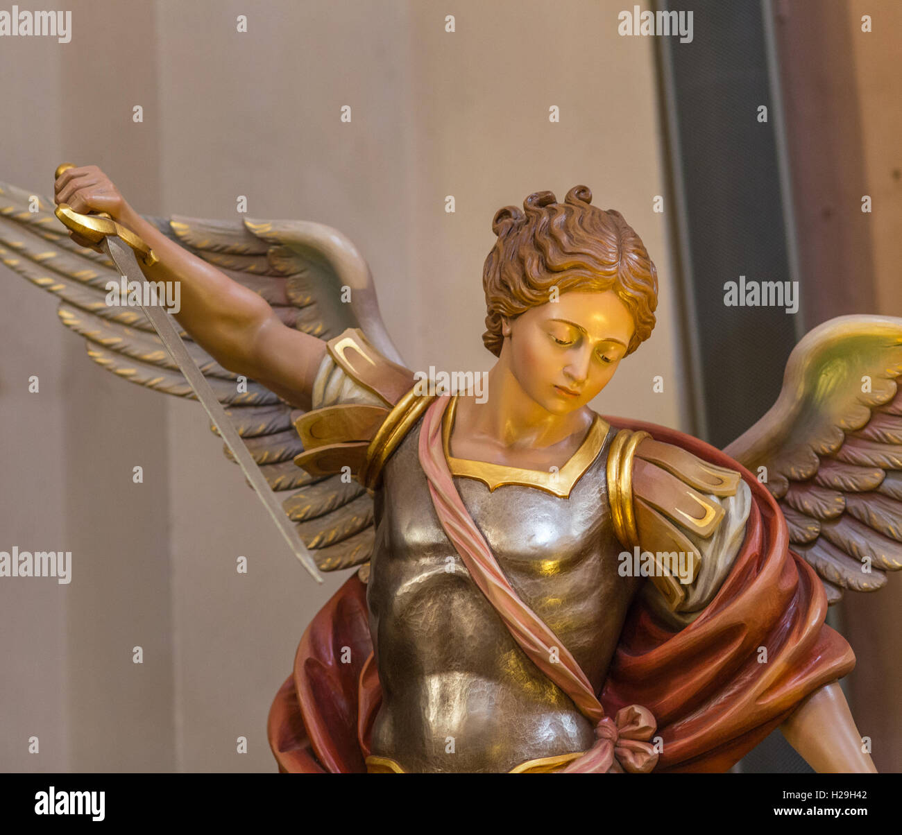 La spada di San Michele Arcangelo Foto Stock