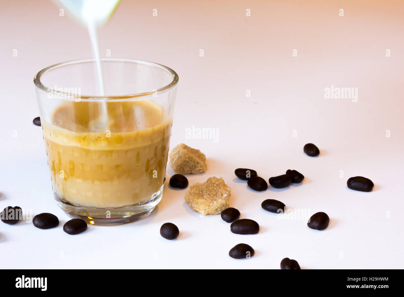 Bevanda di Latte Espresso Foto Stock