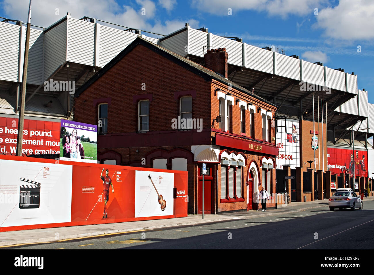 Il Liverpool Football Club è di nuovo stand in via di completamento Foto Stock