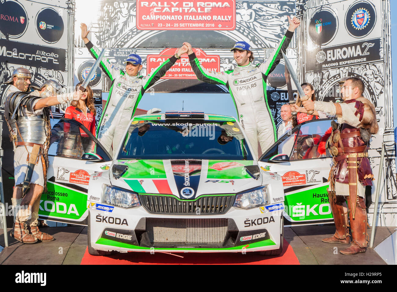 Premiazione dei vincitori del Rally di Roma Capitale 2016 Foto Stock