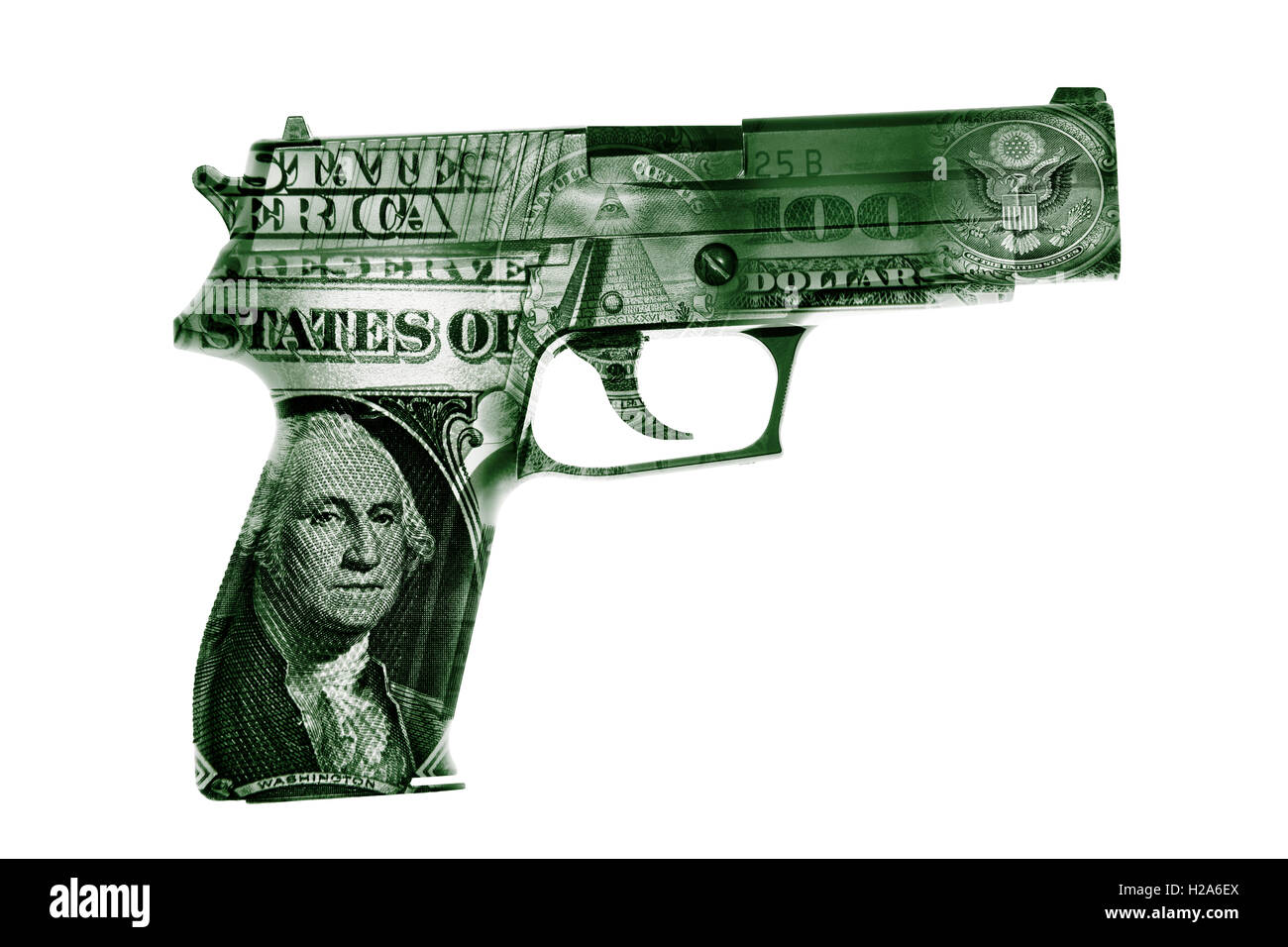 Pistola e American composito in contanti Foto Stock