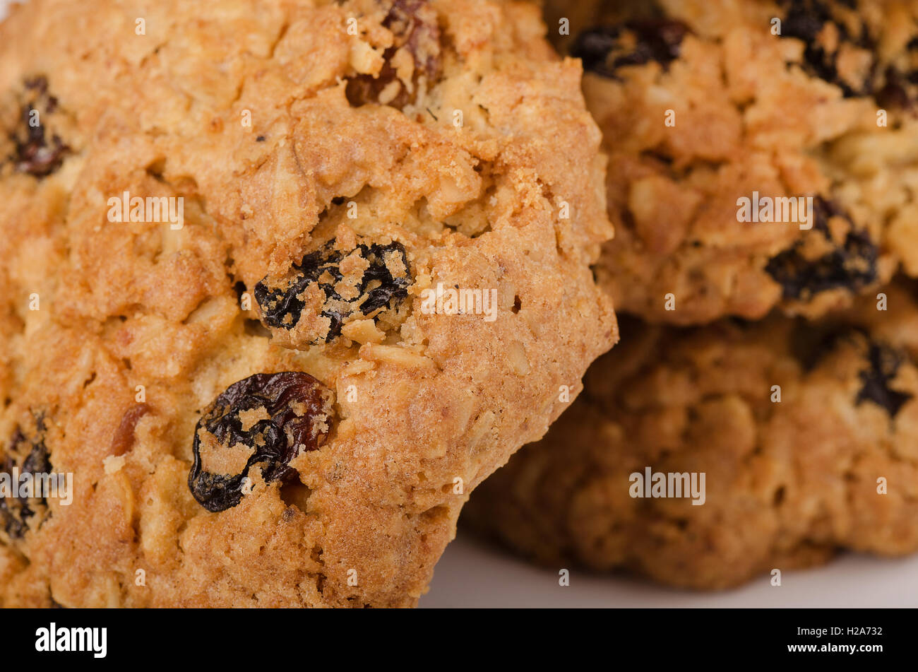 Farina di avena raisin cookie close-up Foto Stock