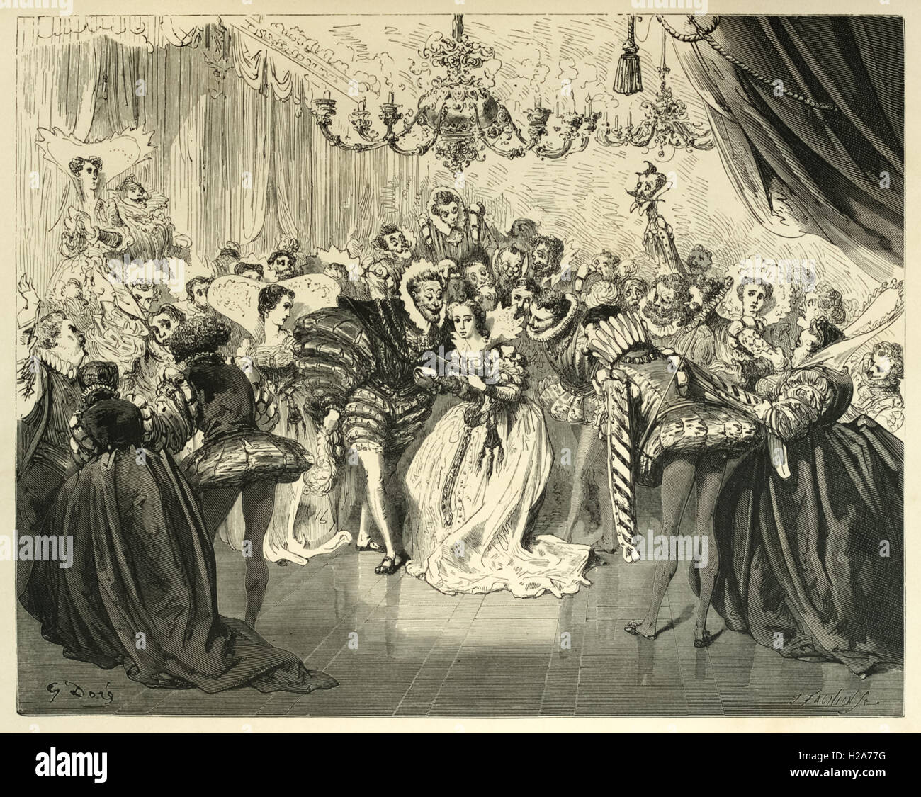 "Gli uomini sono stati incantati. Il Signore ha detto 'Bene, un più sfacciato di fronte cosa!" significato poveri Cenerentola". Illustrazione da Cenerentola di Paul Gustave Doré (1832-1883). Foto Stock