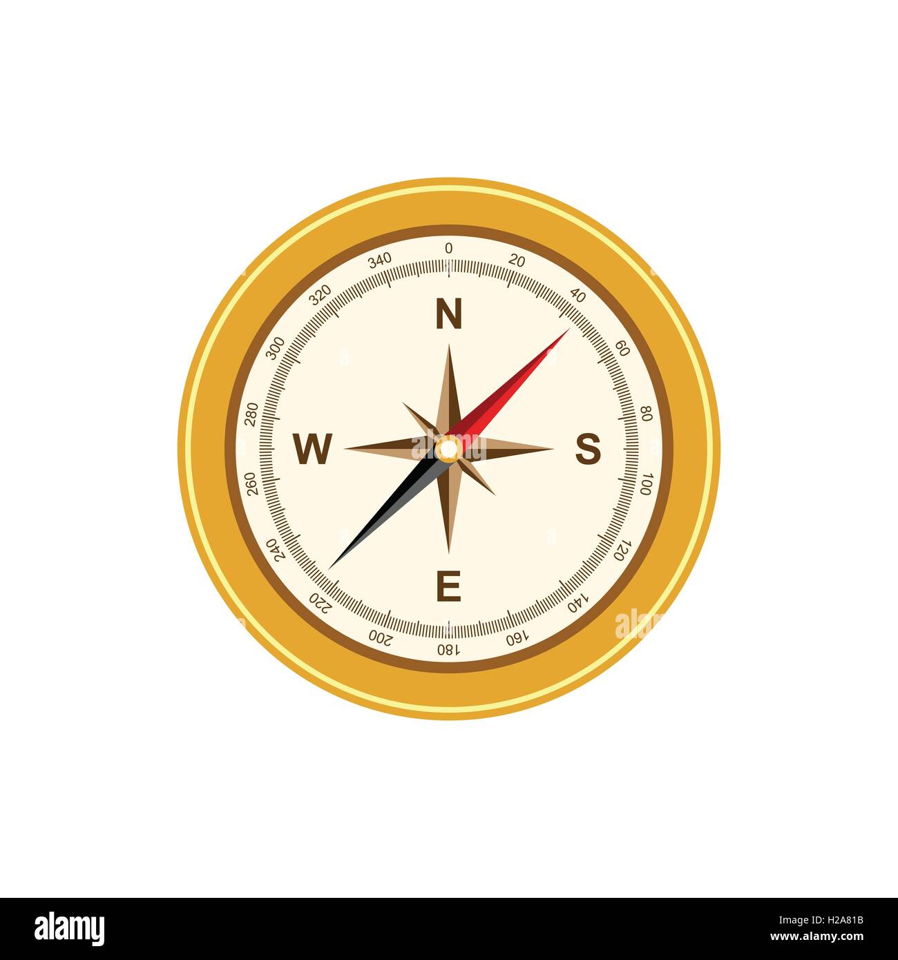 Compass antico stile retrò isolati su sfondo bianco illustrazione vettoriale Illustrazione Vettoriale
