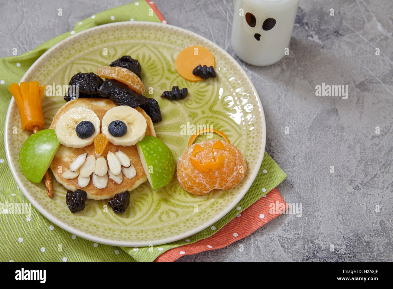 Owl pancake per Halloween Foto Stock