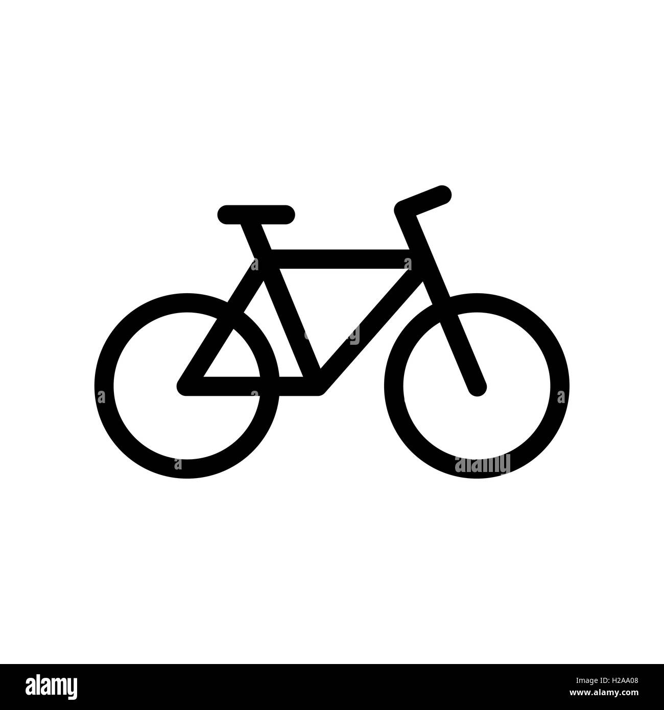 Black Mountain bike icona isolato su bianco Foto Stock