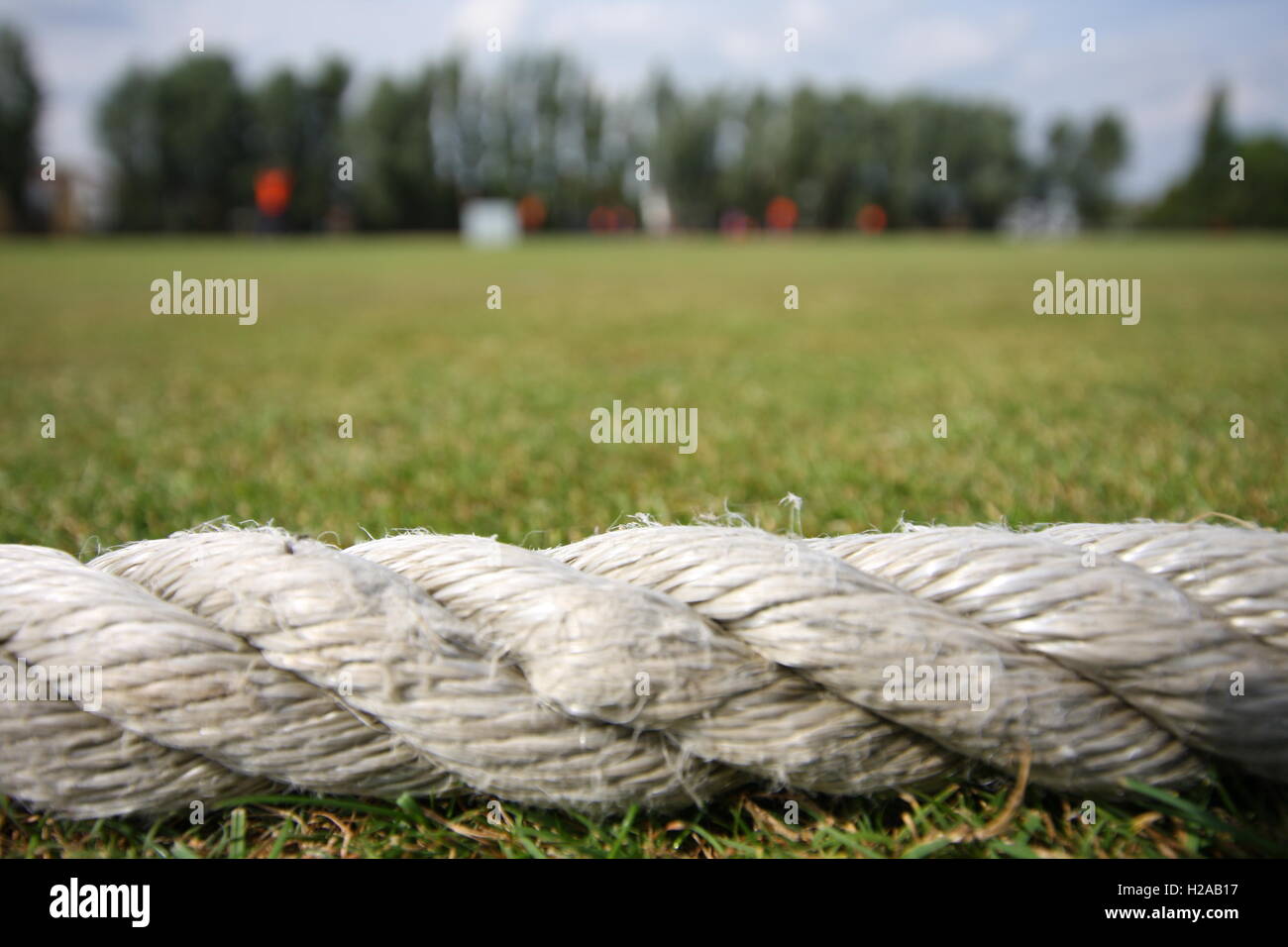 Cricket generico corda di confine Foto di Tony Henshaw Foto Stock