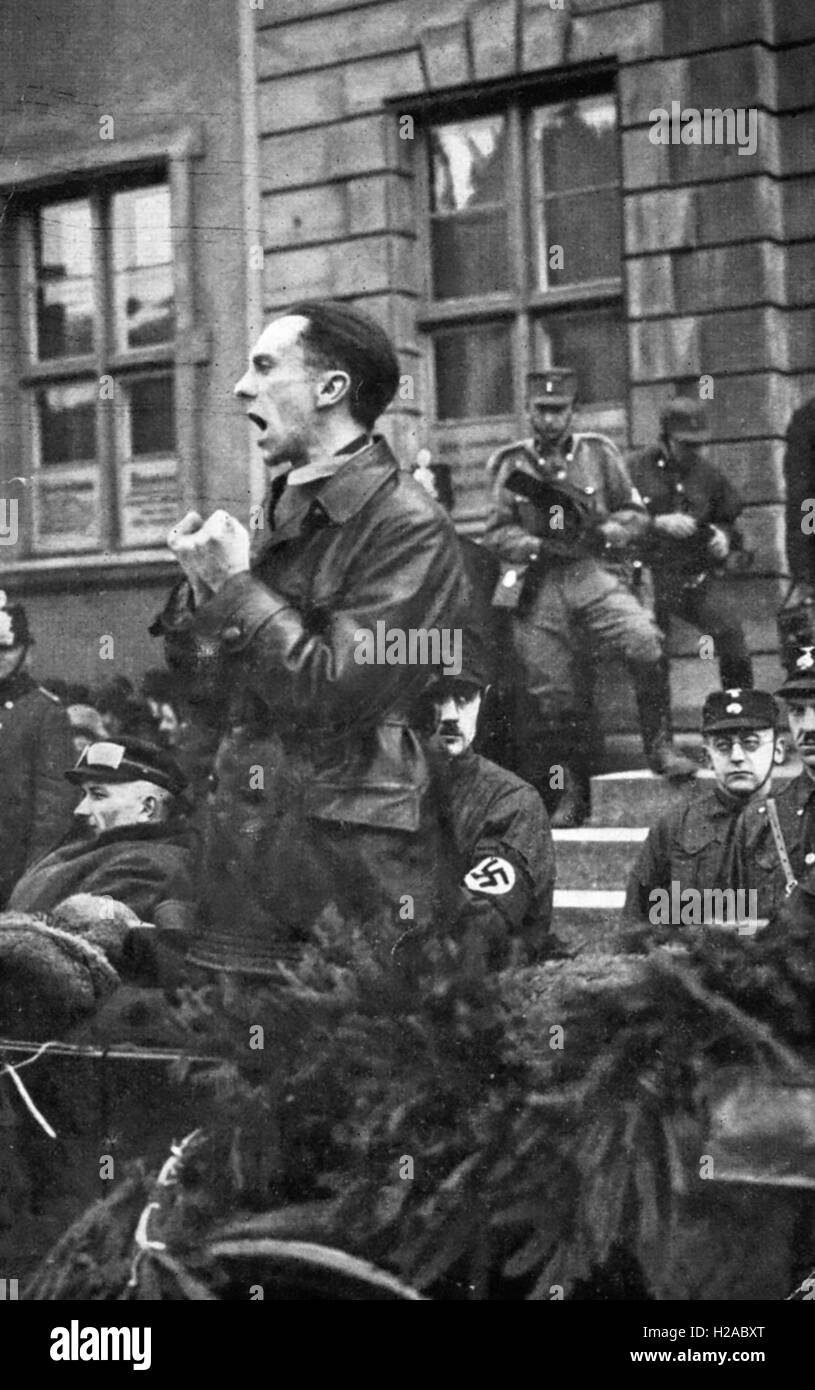 JOSEPH GOEBBELS (1897-1945) come la Germania nazista del ministro della Propaganda circa 1938 Foto Stock
