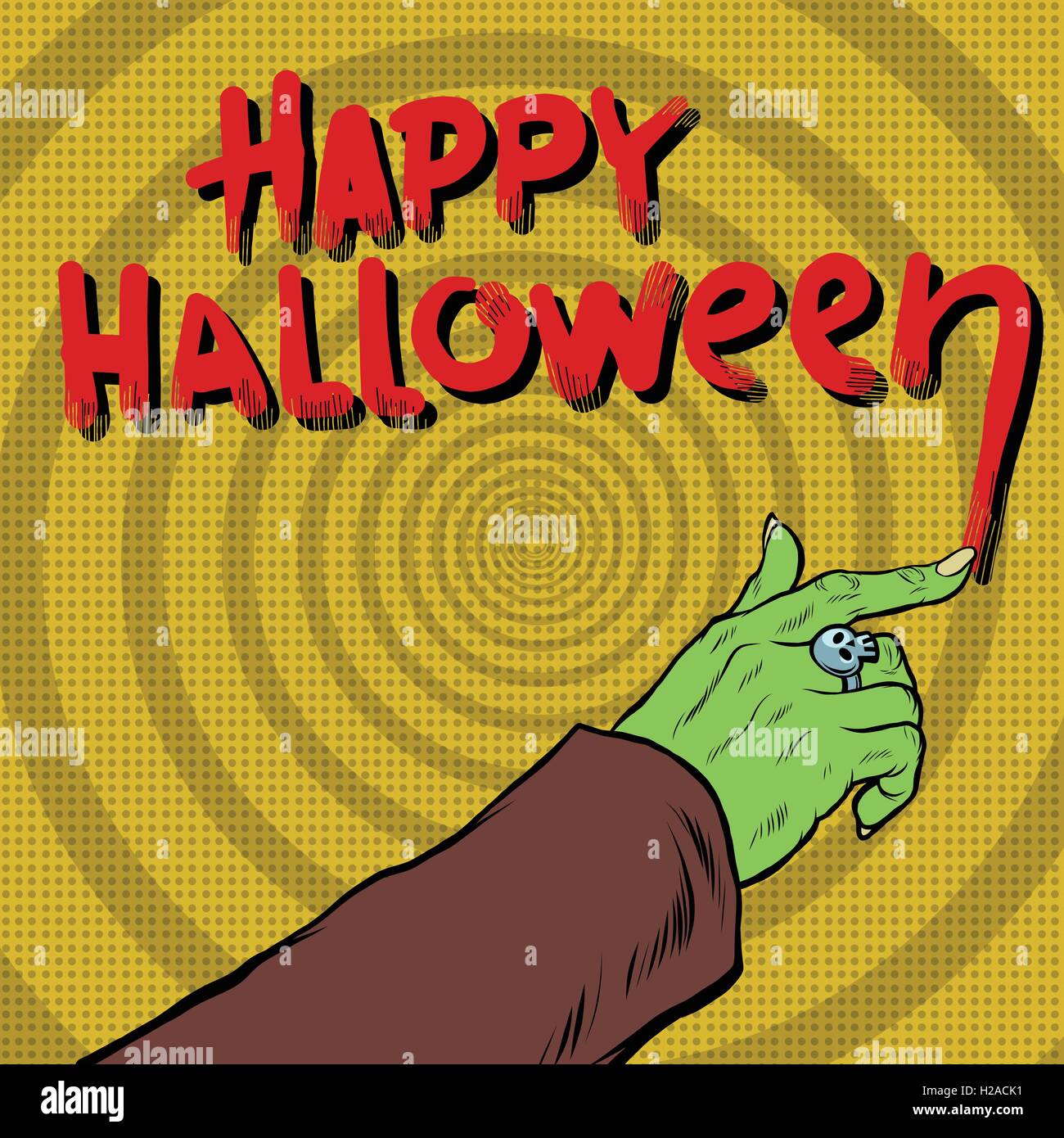 Happy Halloween monster aspira il sangue Illustrazione Vettoriale