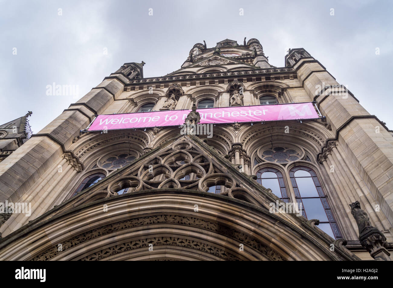 Manchester Town Hall, da Alfred Waterhouse, 1868 - 1877, Albert Square, Manchester, Inghilterra Foto Stock