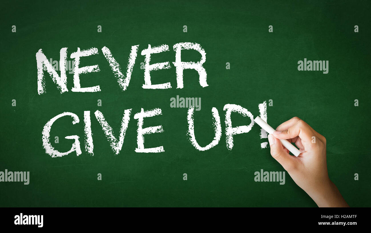 Non mollare mai Chalk illustrazione Foto Stock