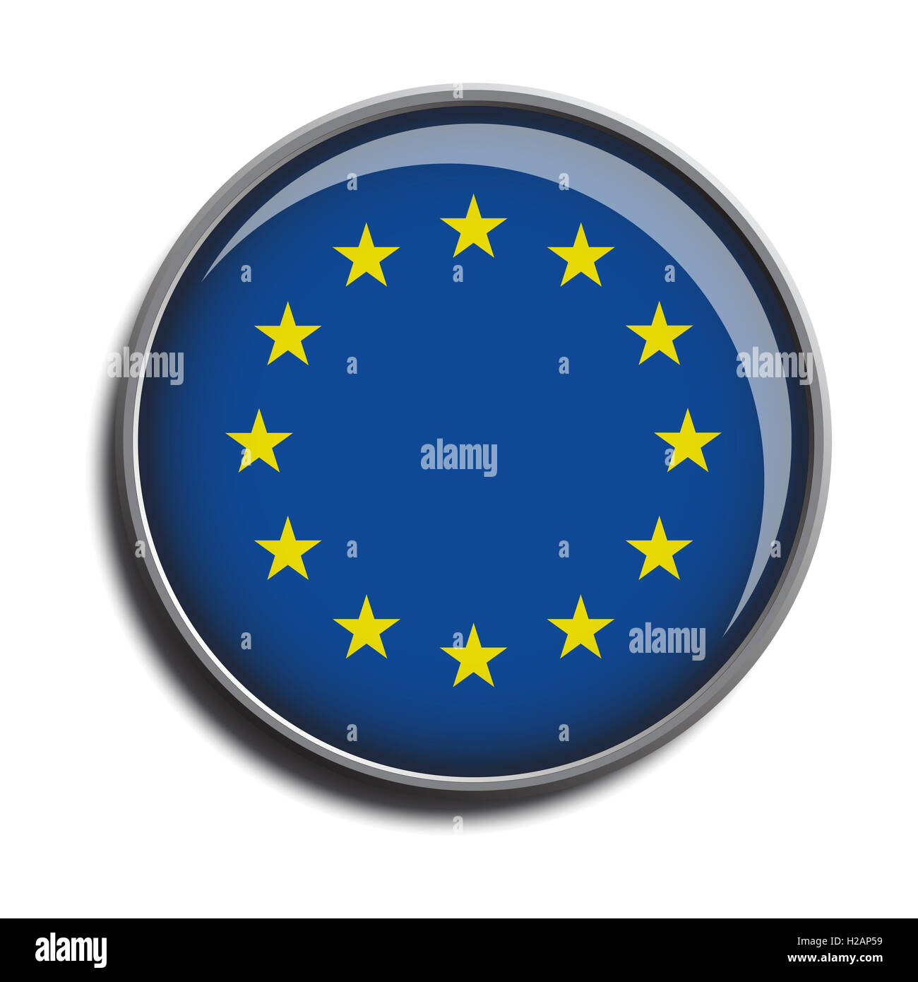 Bandiera icona pulsante web unione europea Foto Stock