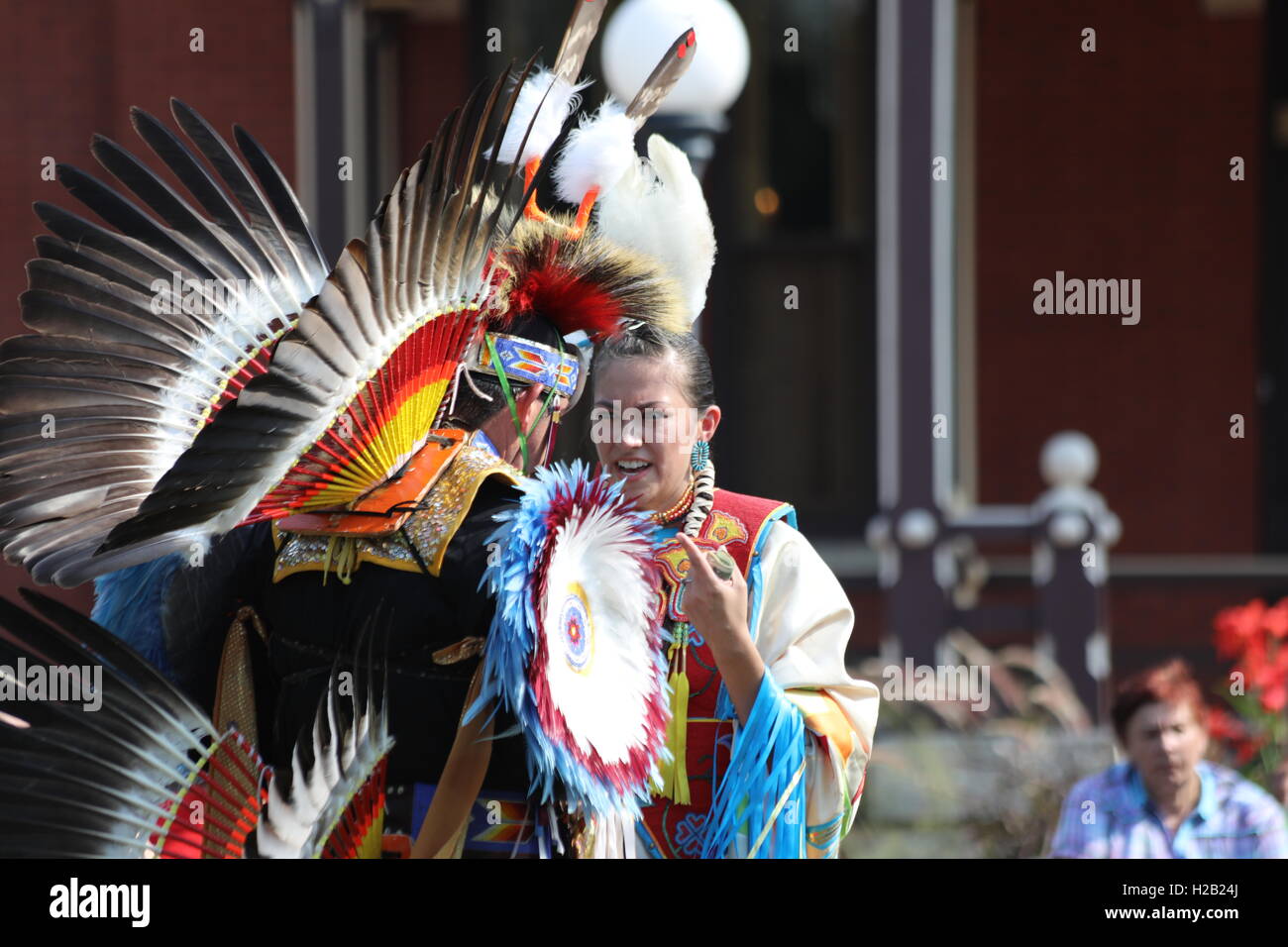 Raccolta annuale Pow Wow nella città di Naperville. Foto Stock