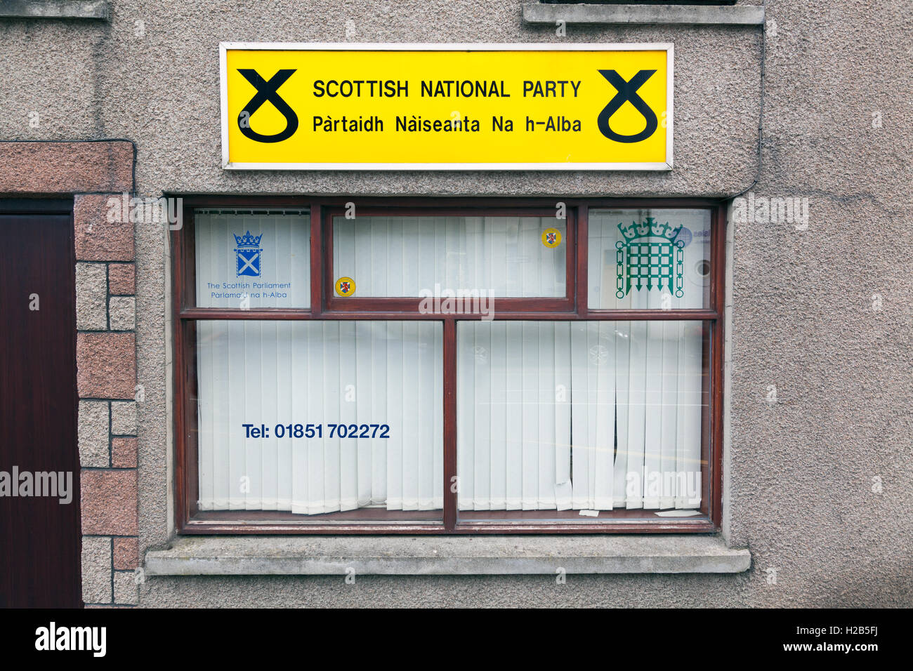Isola di Lewis, Ebridi Esterne, Scozia Partito nazionale scozzese (SNP) ufficio, Stornoway Foto Stock