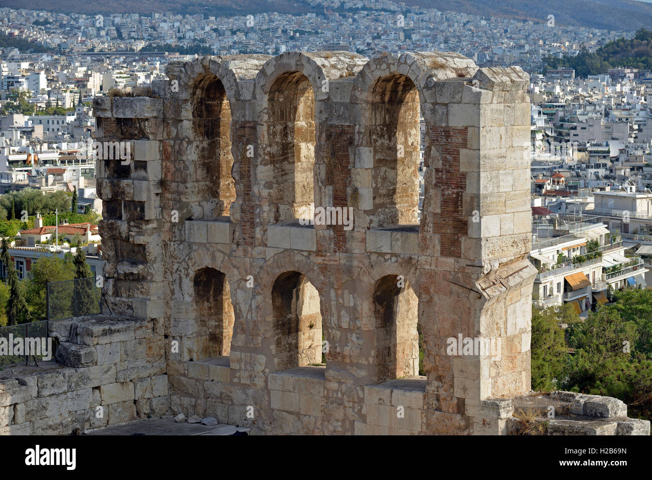 Odeon di Erode Attico all'Acropoli di Atene, Grecia Foto Stock