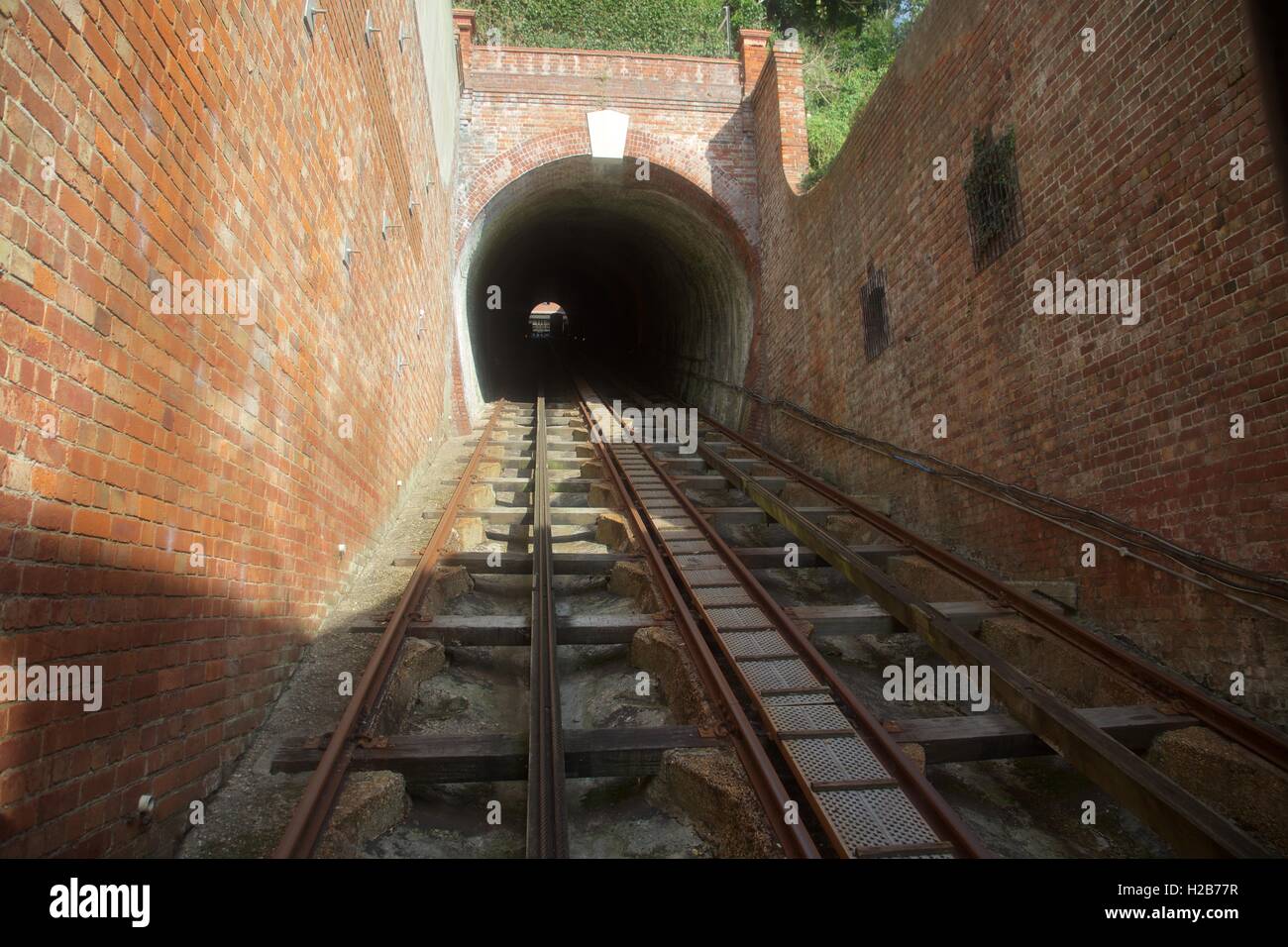 Il West Hill funicolare in Hastings, Sussex, Inghilterra Foto Stock