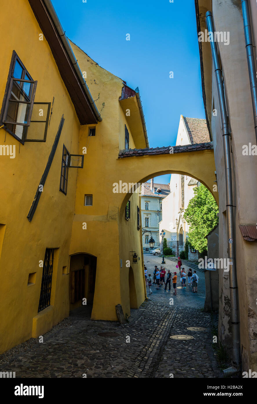 Vlad Dracul House - Casa natale di Vlad l'Impalatore nel centro storico di Sighisoara città, regione di Transilvania in Romania Foto Stock