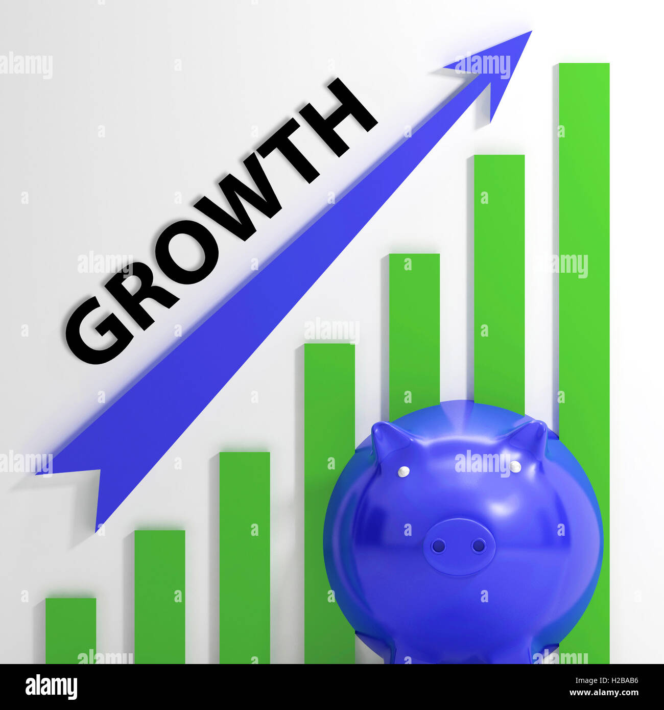 Grafico della crescita significa aumento finanziario o il guadagno Foto Stock