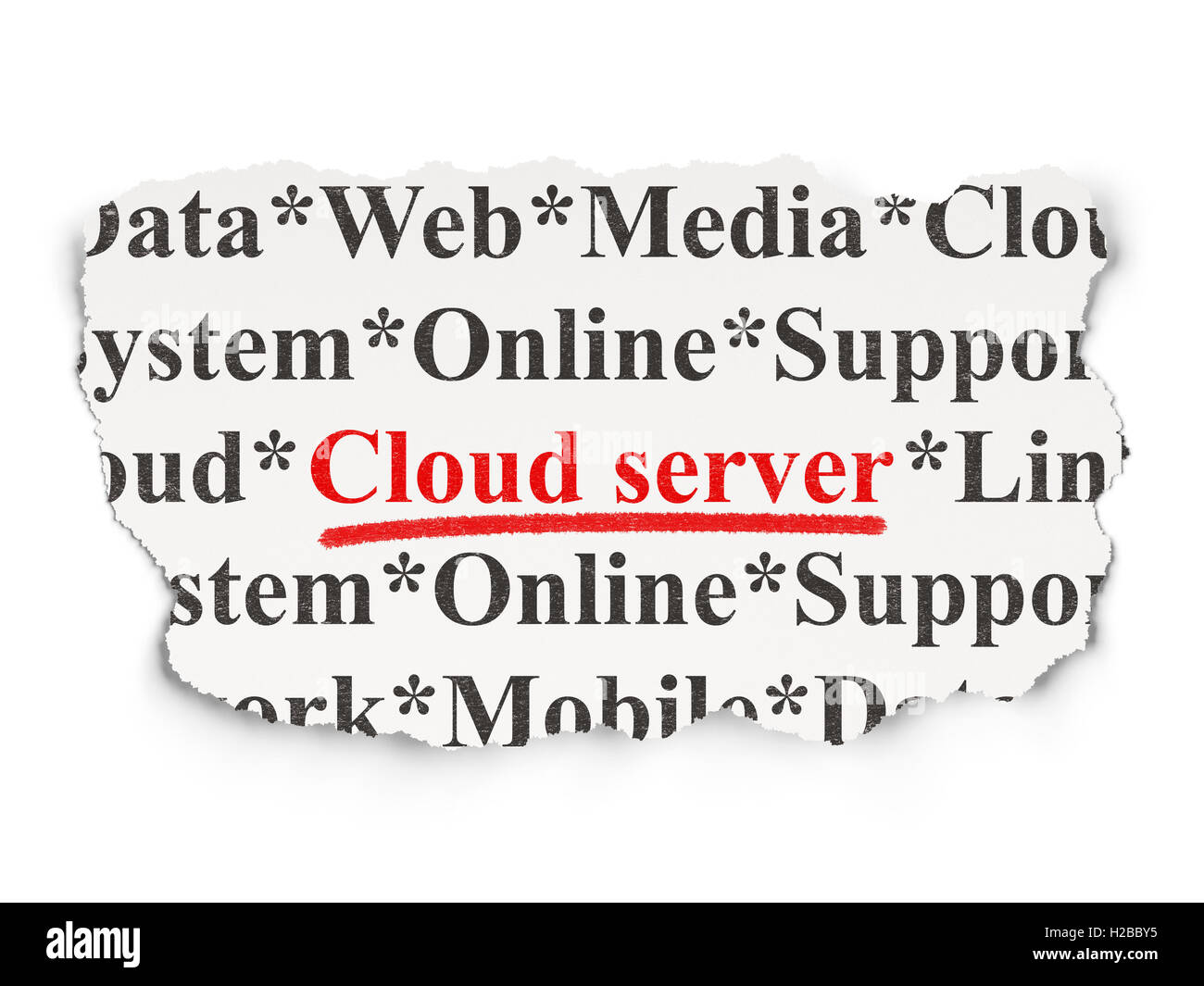 Il cloud computing concetto: Cloud Server sullo sfondo della carta Foto Stock