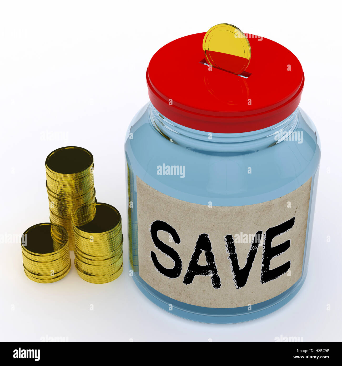 Salvare Jar significa risparmiare e riservare il denaro Foto Stock