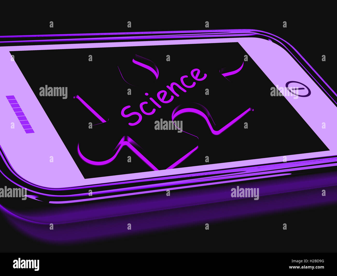 La scienza Smartphone mezzi che la biologia chimica e fisica Foto Stock