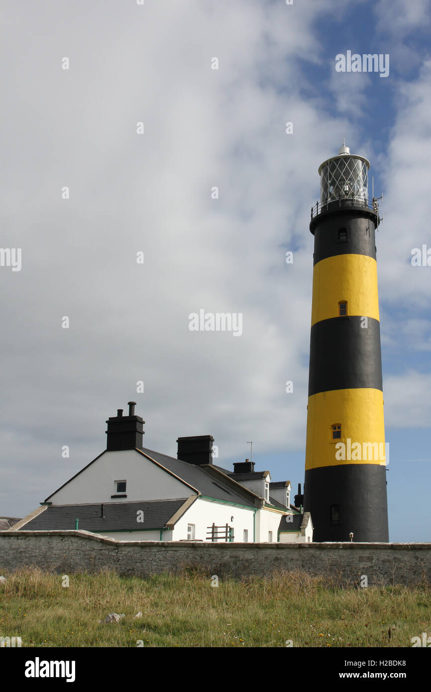 Faro e annessi alla St John's punto contea di Down Irlanda del Nord Foto Stock