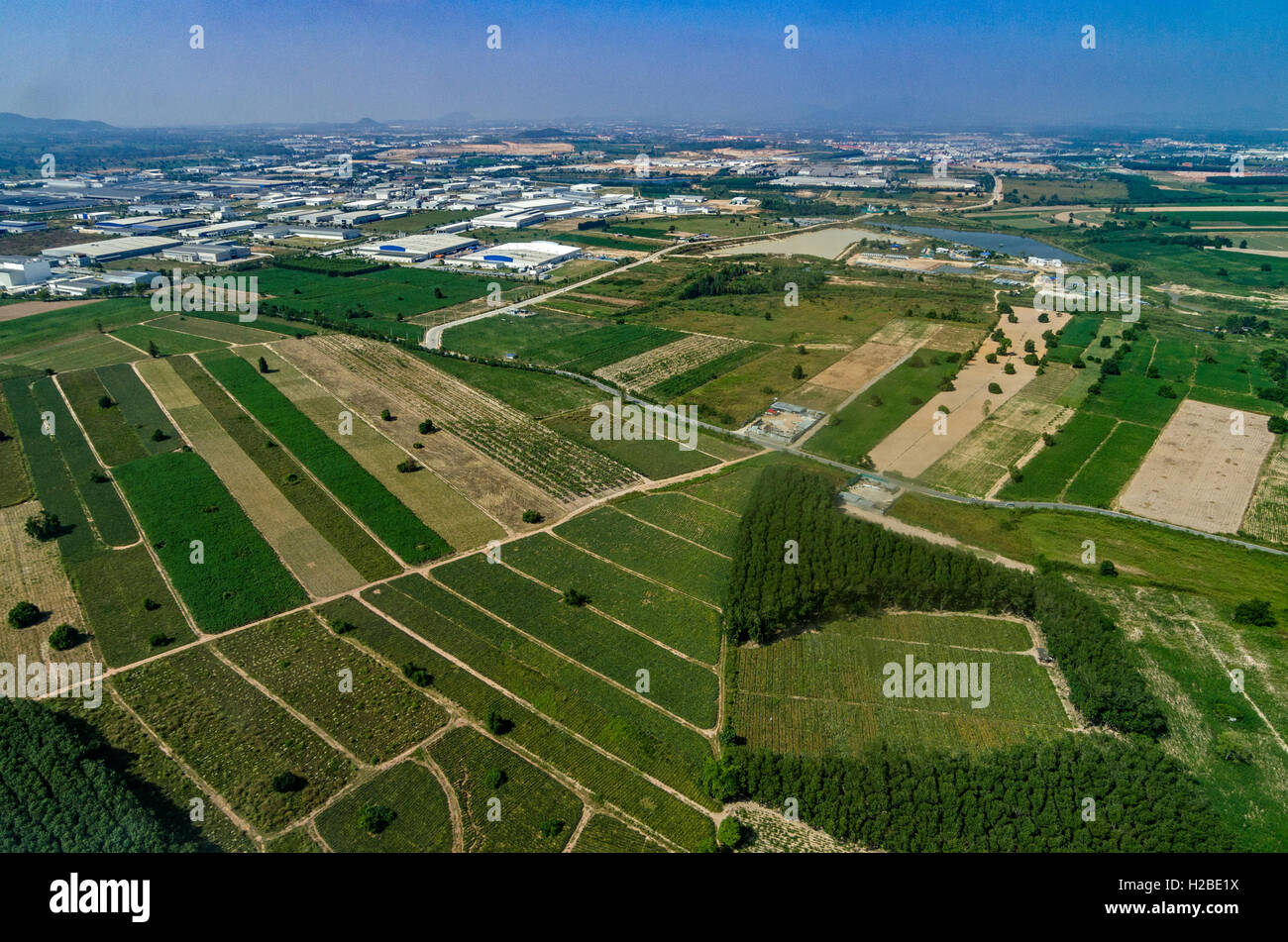 Agricoltura industriale di sviluppo immobiliare foto aerea Foto Stock