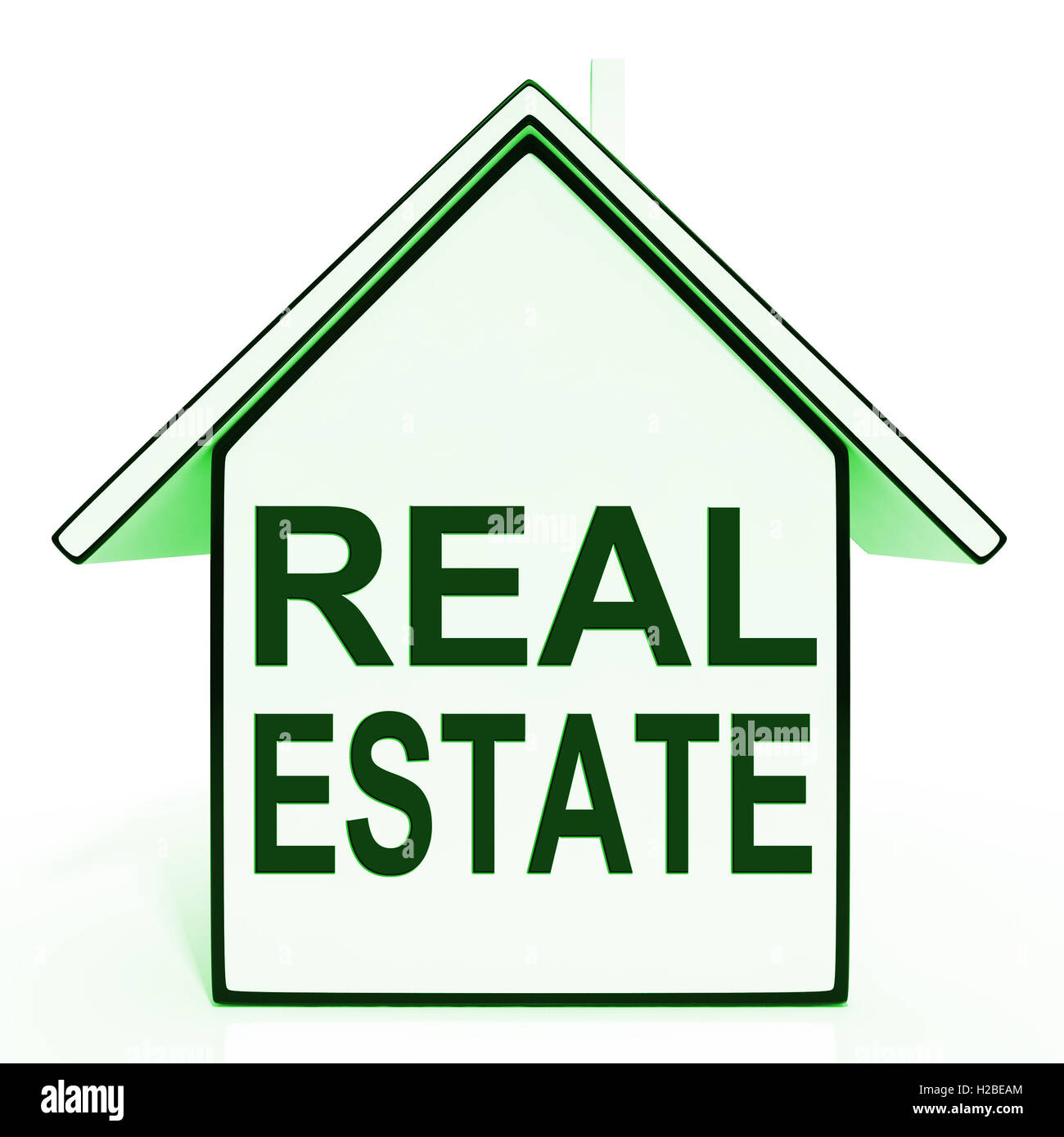 Immobili casa mostra proprietà di vendita terreni o edifici Foto Stock