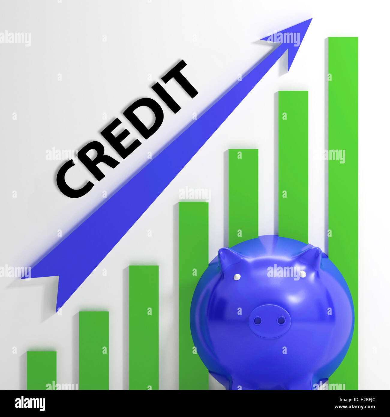 Grafico di credito significa finanziare prestiti e rimborsi Foto Stock