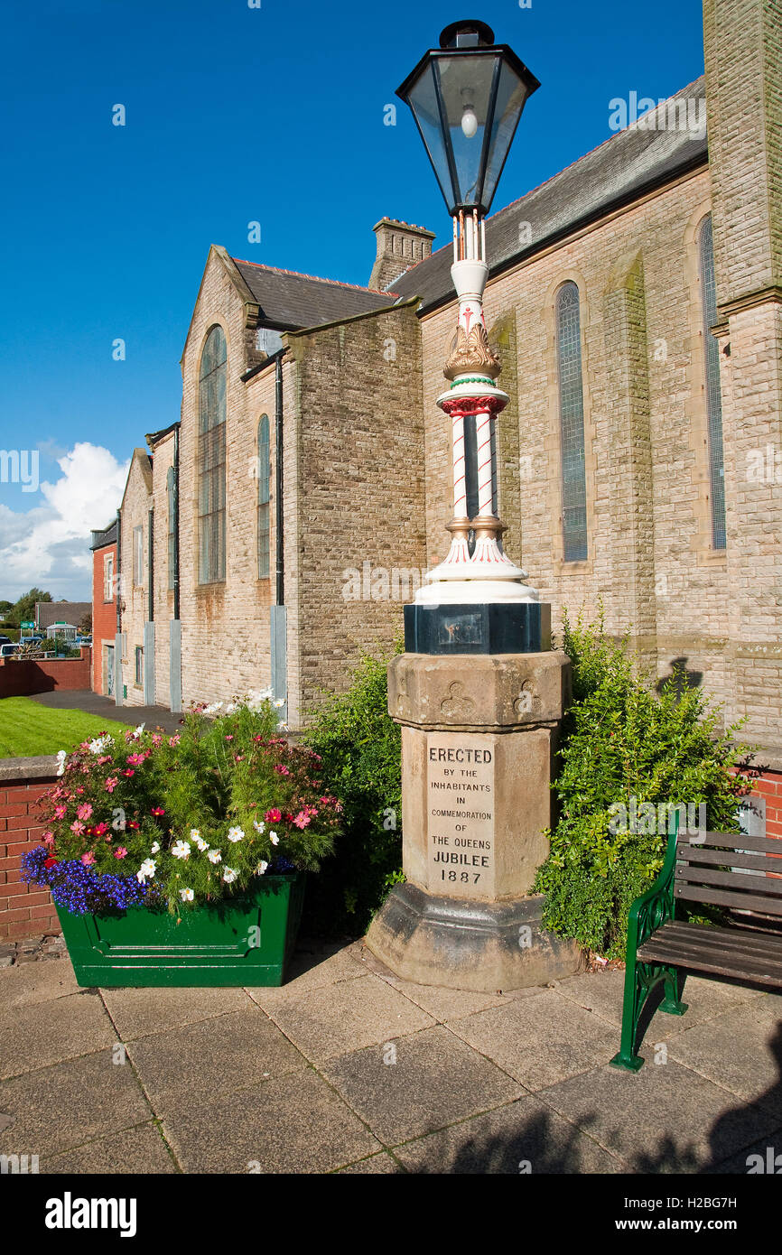 Lampada vittoriana post conservati in Kirkham, Lancashire Foto Stock