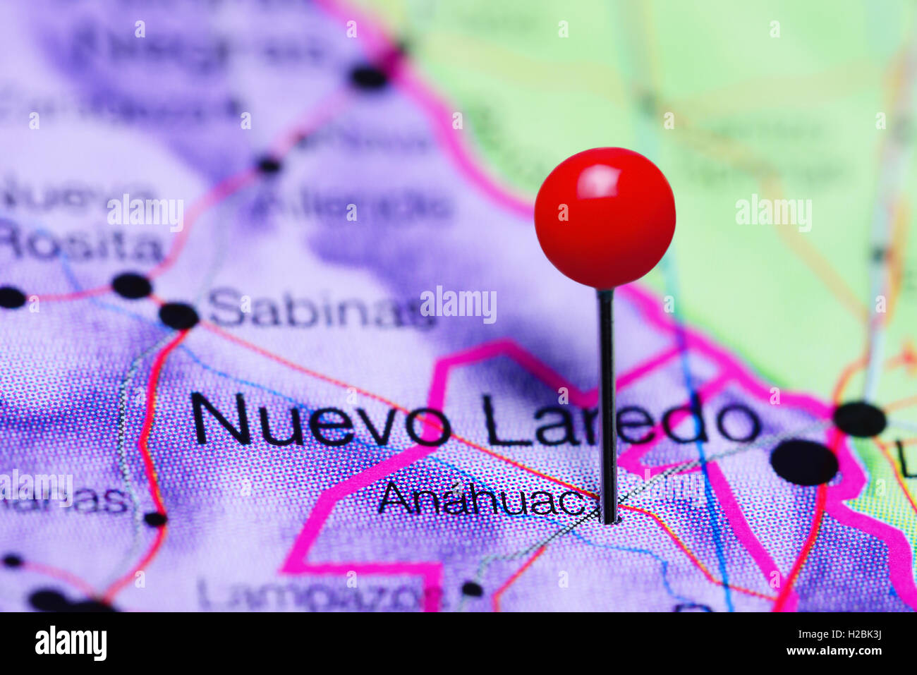 Anahuac imperniata su una mappa del Messico Foto Stock