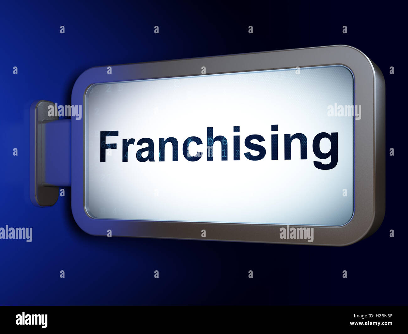 Il concetto di business: il franchising su sfondo tramite Affissioni Foto Stock