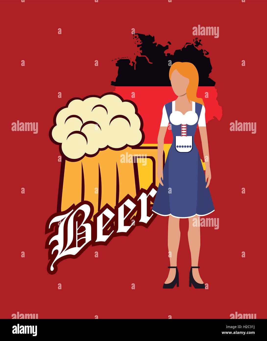 Germania oktoberfest birra immagine Le icone Illustrazione Vettoriale