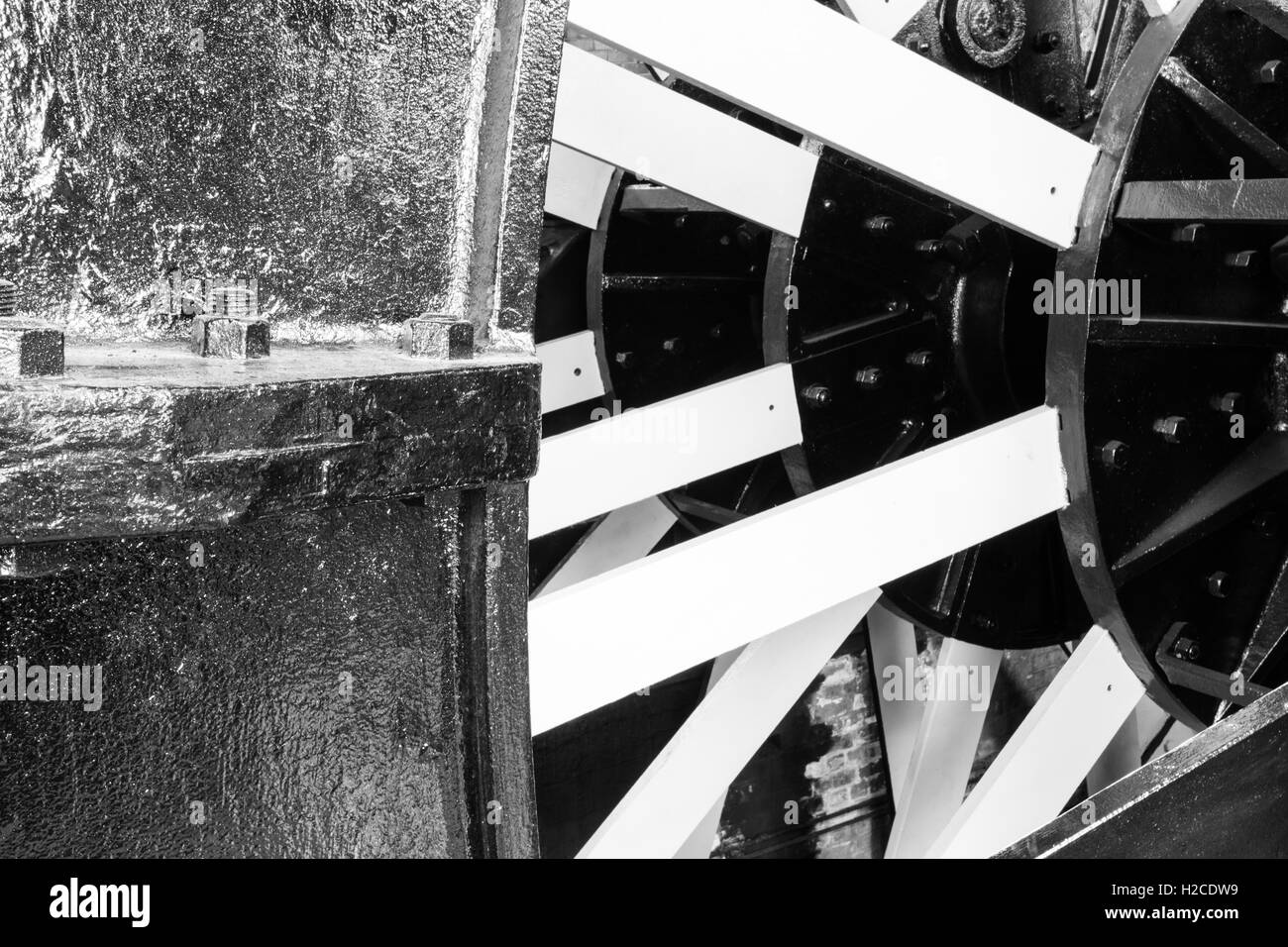 Pleasley Pit è conservata una miniera di carbone casa di avvolgimento nel Derbyshire, Regno Unito Foto Stock