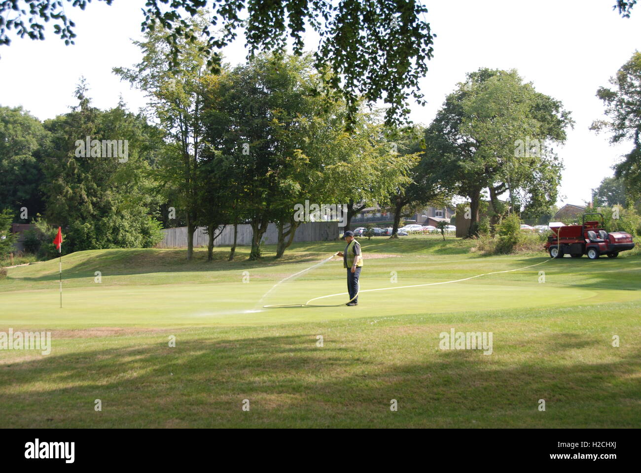 Campo da golf la manutenzione Foto Stock