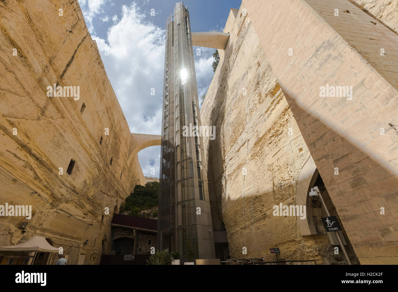 Upper Barrakka sollevare, Valletta, Malta Foto Stock