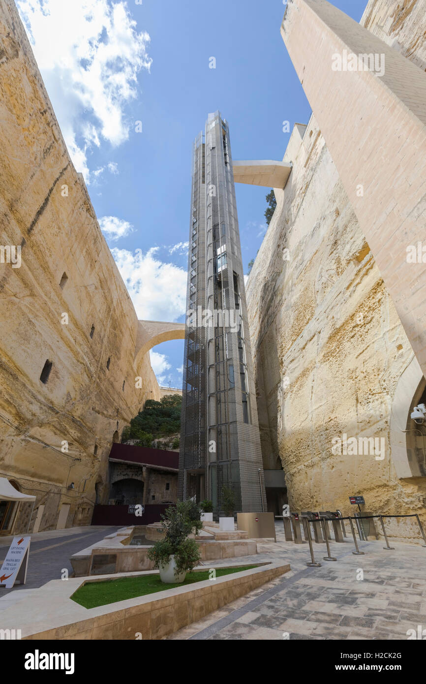 Upper Barrakka sollevare, Valletta, Malta Foto Stock
