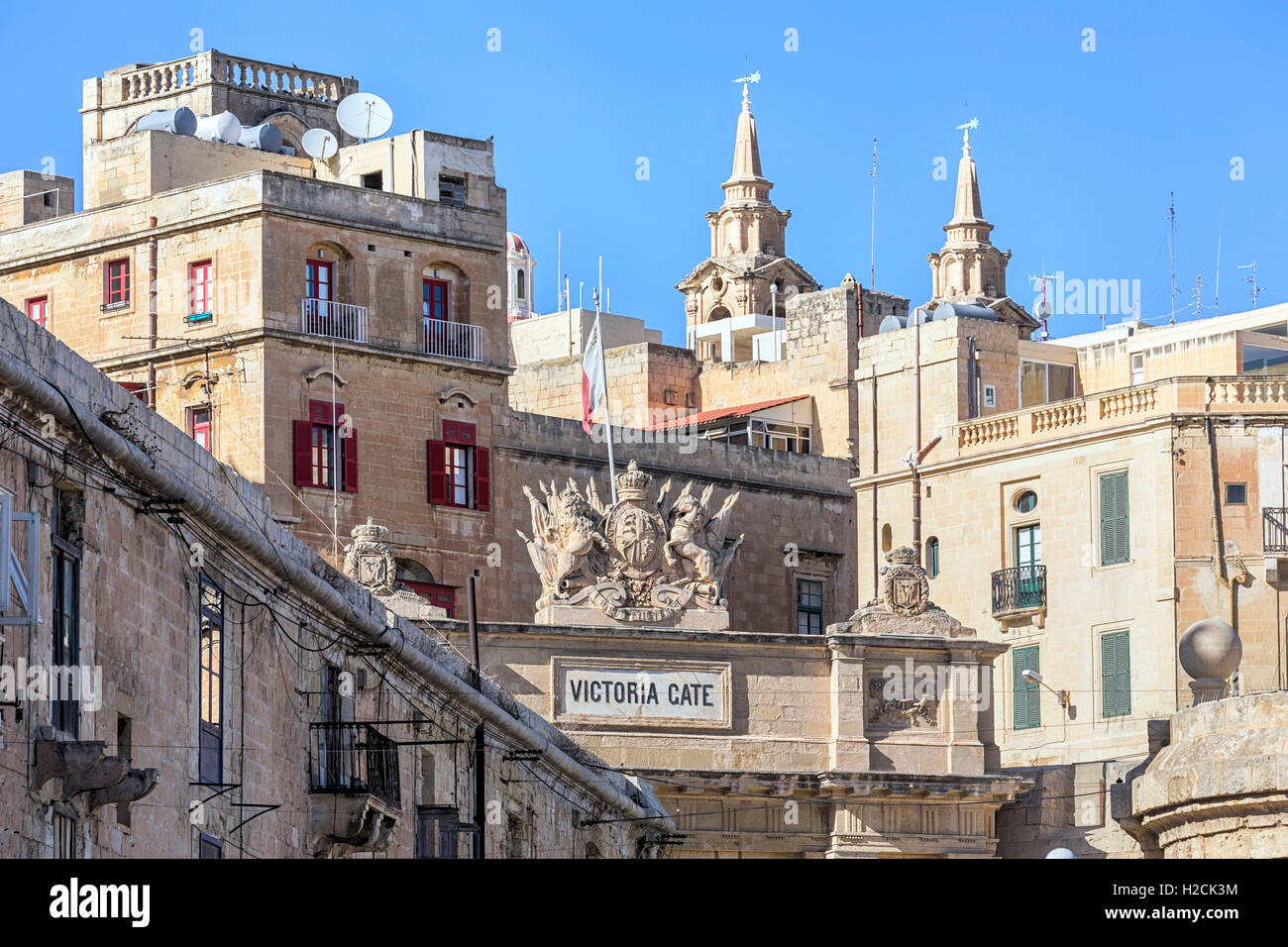 La Valletta, Victoria Gate, Malta Foto Stock