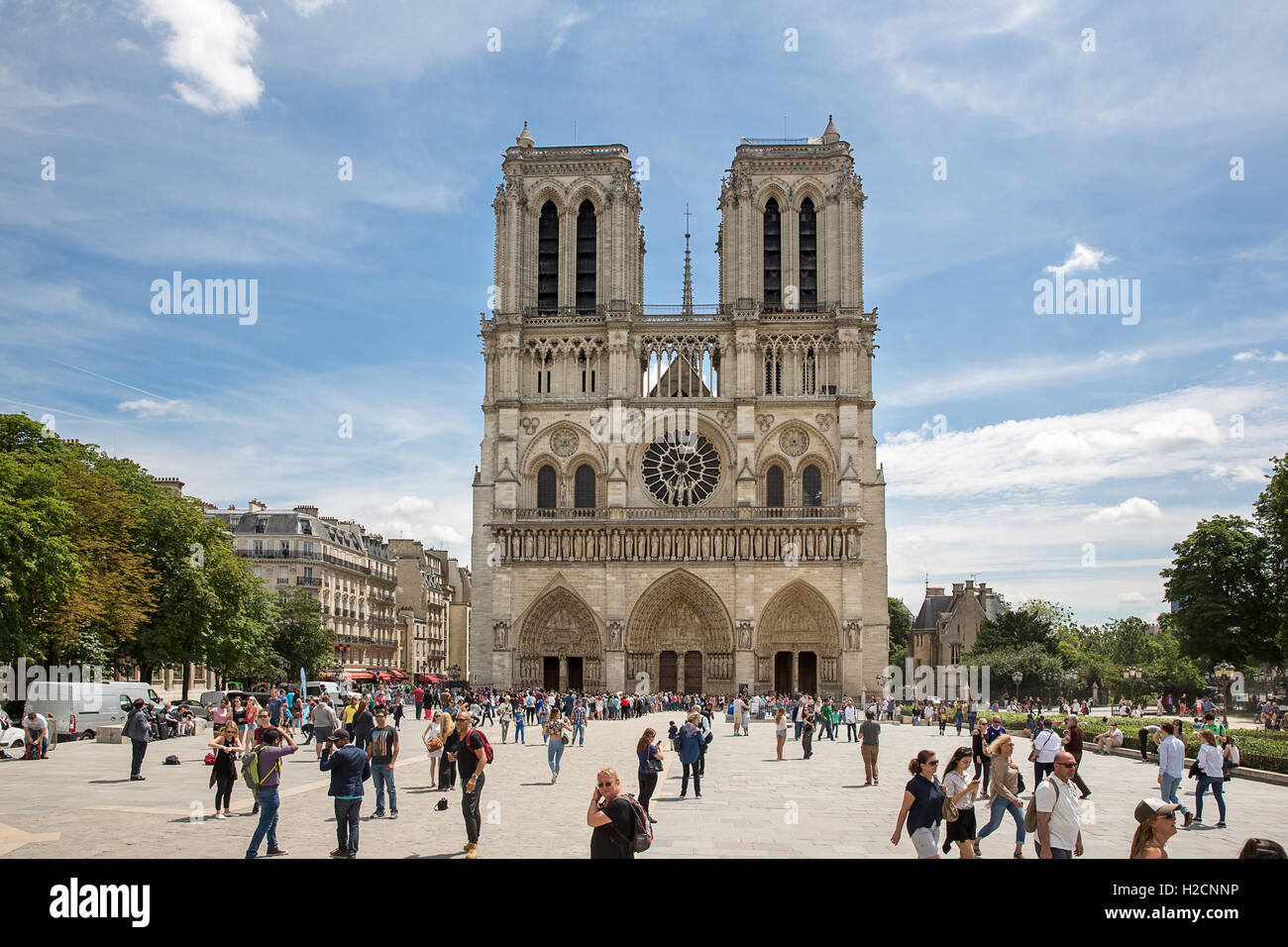 La cattedrale di Notre Dame a Parigi, Francia Foto Stock La cattedrale di Notre Dame a Parigi, Francia Foto Stock