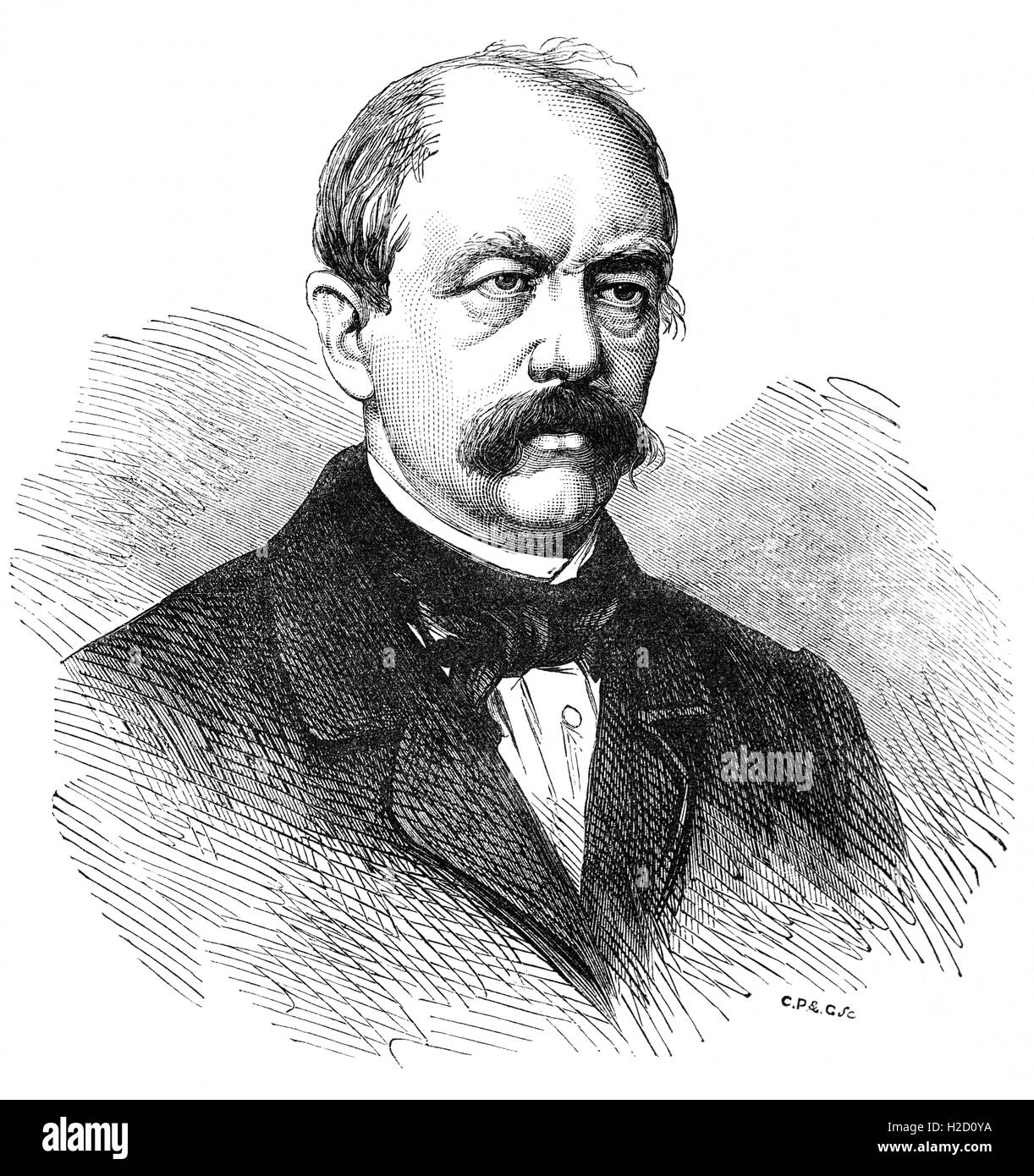 Otto von Bismarck, o conte Bismarck (1815 - 1898), noto come il "Cancelliere di ferro", era un conservatore statista prussiano che tra il 1862 e il 1890 effettivamente governata prima della Prussia e poi tutta la Germania. Foto Stock