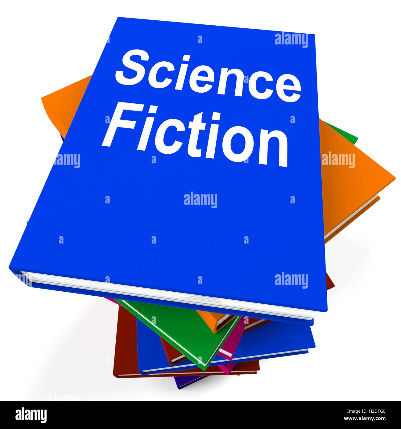Libro di fantascienza pila mostra libri di fantascienza Foto Stock