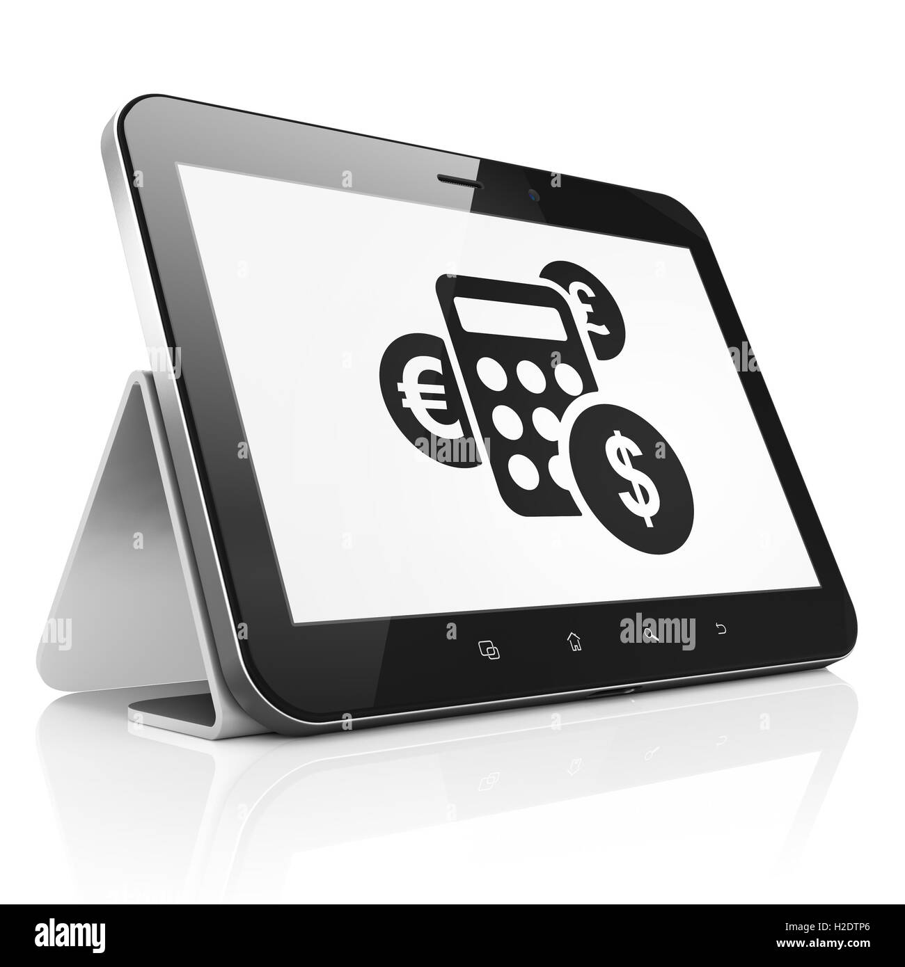 Il concetto di business: Calcolatrice su tablet pc Foto Stock