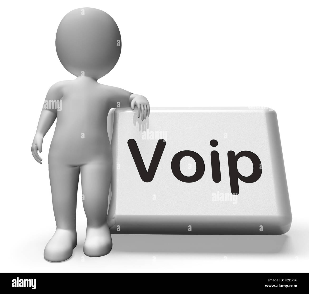 Pulsante Voip con carattere significa Voice Over Internet Protocol Foto Stock
