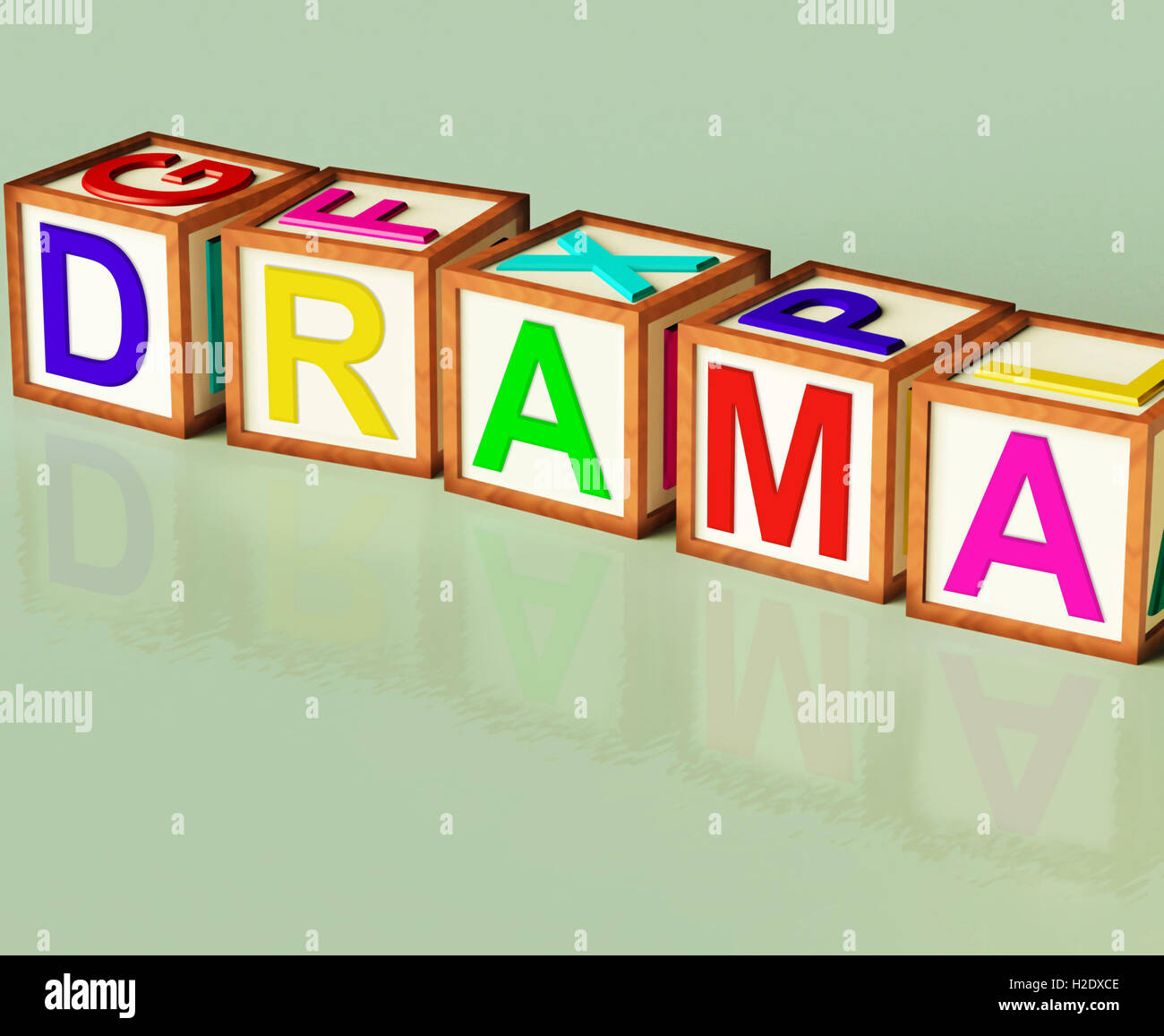 Blocchi di dramma mostra mettono in scena un gioco di ruolo di teatro o di produzione Foto Stock