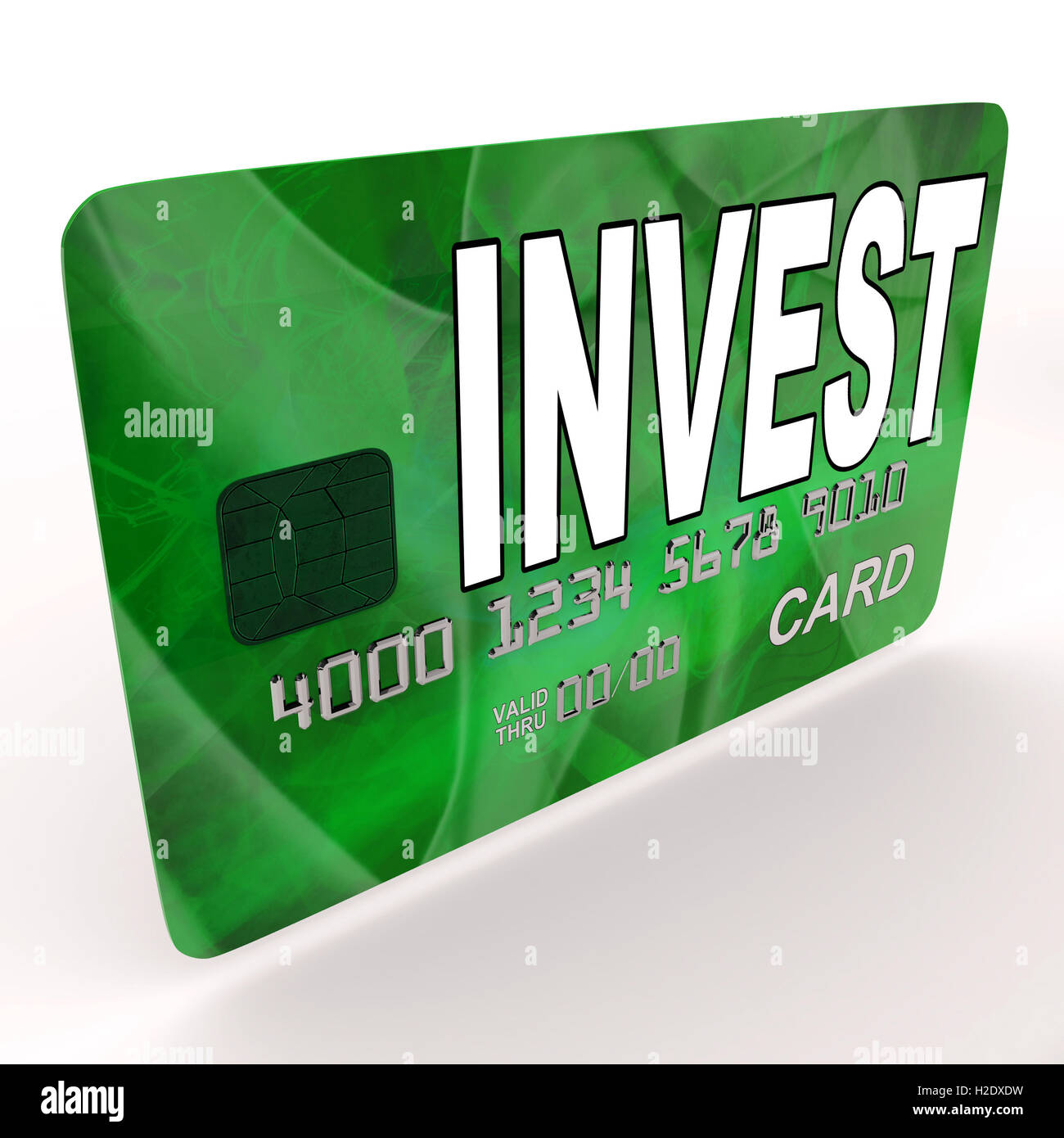 Investire sulla carta di credito Carta di debito mostra investire denaro Foto Stock