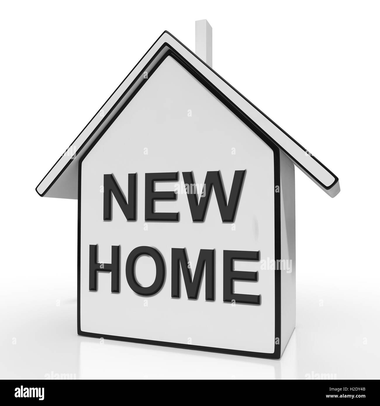 Nuovo Home Casa significa acquistare o acquistare beni immobiliari Foto Stock