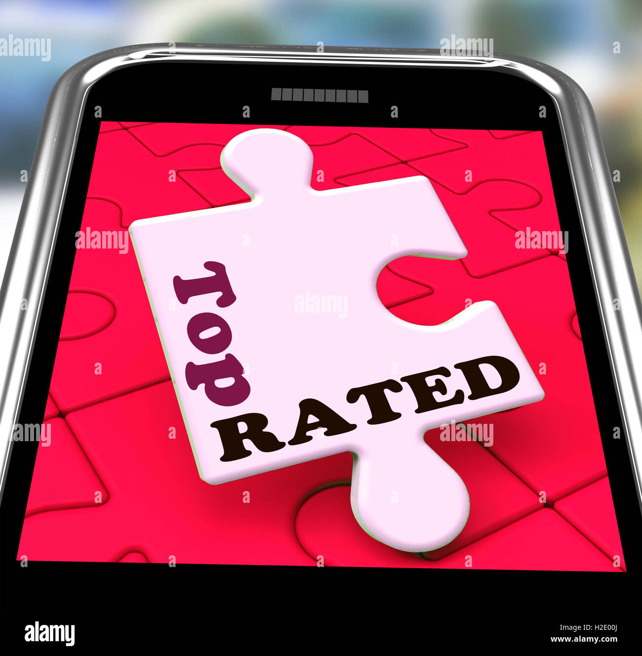 Top Rated Smartphone Visualizza Numero Internet uno o Best Seller Foto Stock
