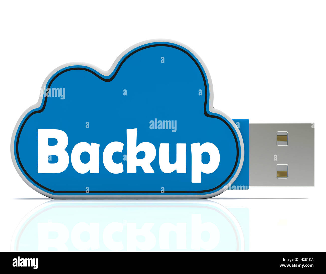 Backup Memory Stick mostra i file e lo storage cloud Foto Stock