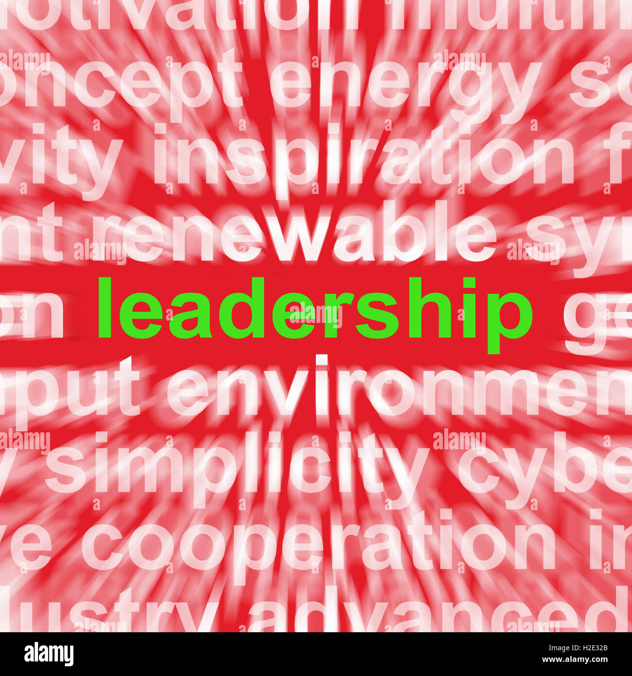 Parola di Leadership mostra competente guida o Management Foto Stock