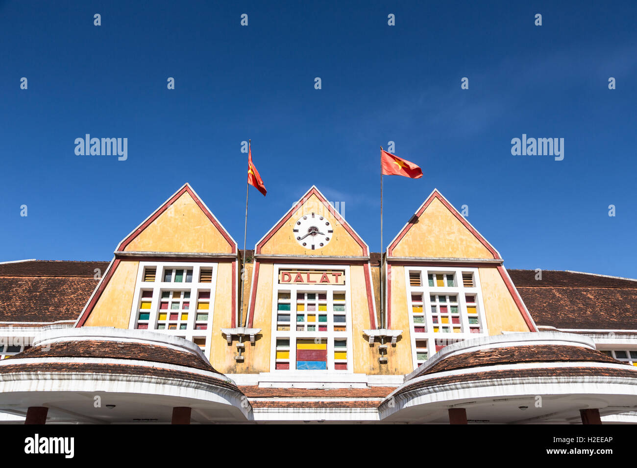 Dalat stazione ferroviaria date francesi da tempo coloniale quando utilizzano il luogo come un hill station nel Vietnam del sud Foto Stock